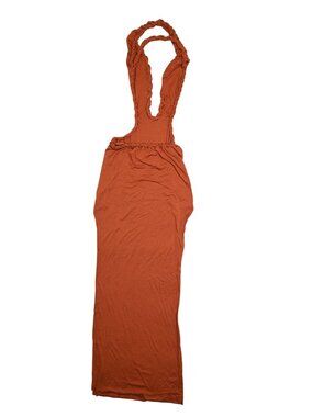 Indah Isla Solid Braided Maxi Dress in Rum